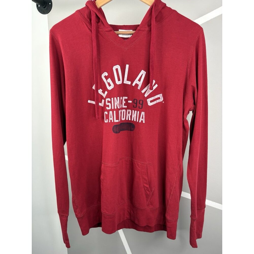 Legoland Lego California Hoodie Women’s XL Red Pullover Pockets Authentic